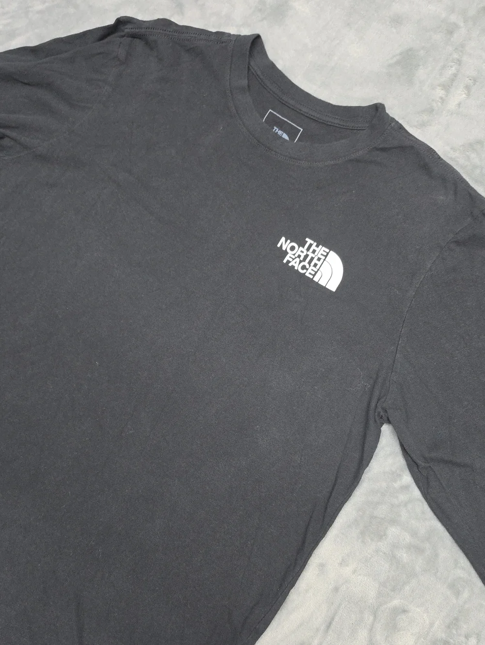The North Face Black Long Sleeve Tee with White Logo